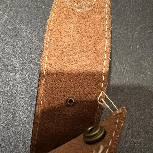Tony Lama Brass Belt Buckle with Nocona Leather Belt Mens 40 Brown Texas